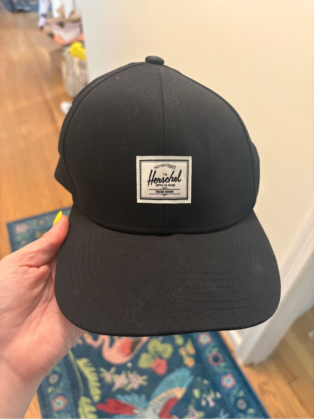 Herschel Supply Company Black Baseball Cap with Patch Logo